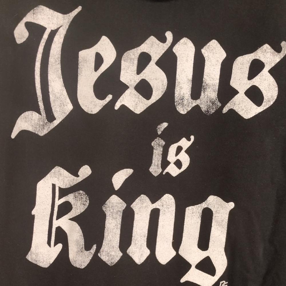 Men's Black Hoodie with 'Jesus is King' Design - Picture 5 of 5